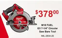Atlas Tools & Machinery M18 FUEL G3 7-1/4 Circular Saw Bare Tool offer