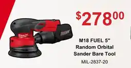 Atlas Tools & Machinery Milwaukee M18 FUEL 5 Random Orbital Sander Bare Tool offer