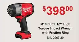 Atlas Tools & Machinery Milwaukee M18 FUEL 1/2 High Torque Impact Wrench with Friction Ring offer