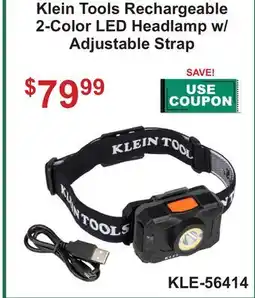 Atlas Tools & Machinery Klein Tools Rechargeable 2-Color LED Headlamp w/Adjustable Strap offer