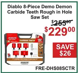 Atlas Tools & Machinery Diablo 8-Piece Demo Demon Carbide Teeth Rough in Hole Saw Set offer