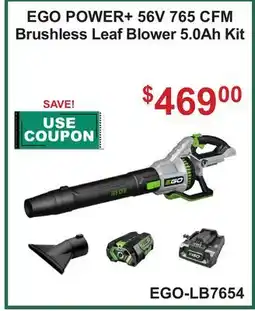 Atlas Tools & Machinery EGO POWER + 56V 765 CFM Brushless Leaf Blower 5.0Ah Kit offer