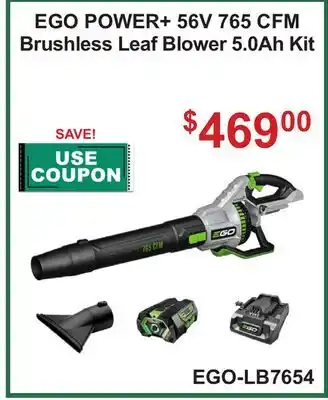 Atlas Tools & Machinery EGO POWER + 56V 765 CFM Brushless Leaf Blower 5.0Ah Kit offer