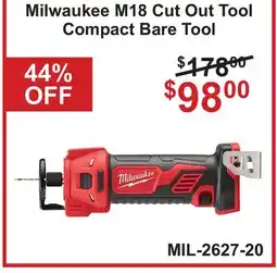 Atlas Tools & Machinery Milwaukee M18 Cut Out Tool Compact Bare Tool offer