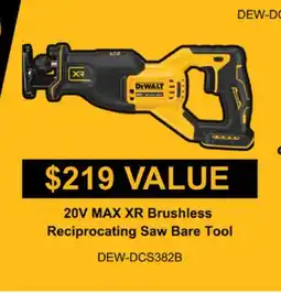 Atlas Tools & Machinery Dewalt 20V MAX XR Brushless reciprocating Saw Bare Tool offer