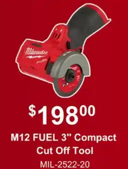 Atlas Tools & Machinery Milwaukee M12 FUEL 3 Compact Cut Off Tool offer