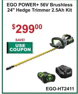Atlas Tools & Machinery EGO POWER + 56V Brushless 24 Hedge Trimmer 2.5Ah Kit offer