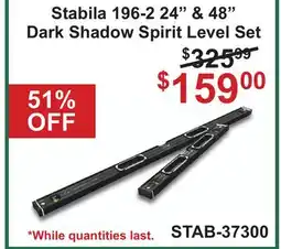 Atlas Tools & Machinery Stabila 196-2 24 & 48 Dark Shadow Spirit Level Set offer