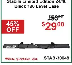 Atlas Tools & Machinery Stabila Limited Edition 24/48 Black 196 Level Case offer