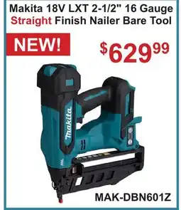 Atlas Tools & Machinery Makita 18V LXT 2-1/2 16 Gauge Straight Finish Nailer Bare Tool offer
