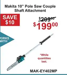 Atlas Tools & Machinery Makita 10 Pole Saw Couple Shaft Attachment offer