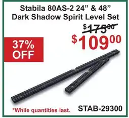Atlas Tools & Machinery Stabila 80AS-2 24 & 48 Dark Shadow Spirit Level Set offer