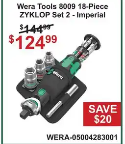 Atlas Tools & Machinery Wera Tools 8009 18-Piece ZYKLOP Set 2 - Imperial offer