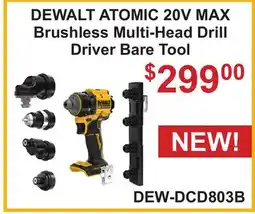 Atlas Tools & Machinery DEWALT ATOMIC 20V MAX Brushless Multi-Head Drill Driver Bare Tool offer