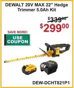 Atlas Tools & Machinery DEWALT 20V MAX 22 Hedge Trimmer 5.0Ah Kit offer