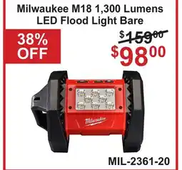 Atlas Tools & Machinery Milwaukee M18 1, 300 Lumens LED Flood Light offer