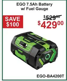 Atlas Tools & Machinery EGO 7.5Ah Battery w/Fuel Gauge offer