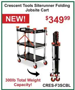 Atlas Tools & Machinery Crescent Tools Siterunner Folding Jobsite Cart offer