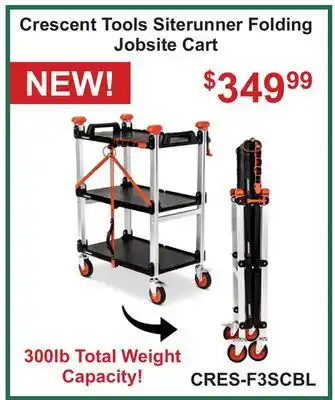 Atlas Tools & Machinery Crescent Tools Siterunner Folding Jobsite Cart offer