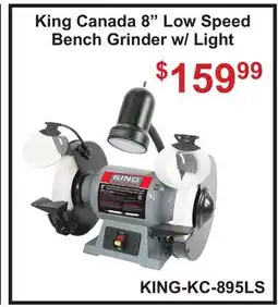 Atlas Tools & Machinery King Canada 8 Low Speed Bench Grinder w/ Light offer