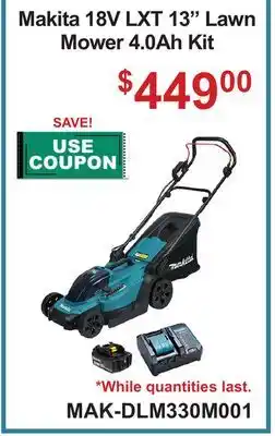 Atlas Tools & Machinery Makita 18V LXT 13 Lawn Mower 4.0Ah Kit offer