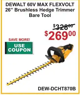 Atlas Tools & Machinery DEWALT 60V MAX FLEXVOLT 26 Brushless Hedge Trimmer Bare Tool offer