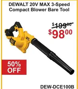 Atlas Tools & Machinery DEWALT 20V MAX 3-Speed Compact Blower Bare Tool offer