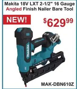 Atlas Tools & Machinery Makita 18V LXT 2-1/2 16 Gauge Angled Finish Nailer Bare Tool offer