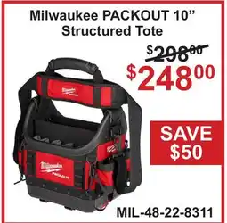 Atlas Tools & Machinery Milwaukee PACKOUT 10 Structured Tote offer