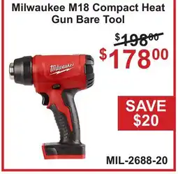 Atlas Tools & Machinery Milwaukee M18 Compact Heat Gun Bare Tool offer