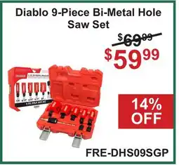 Atlas Tools & Machinery Diablo 9-Piece Bi-Metal Hole Saw Set offer