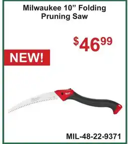 Atlas Tools & Machinery Milwaukee 10 Folding Pruning Saw offer