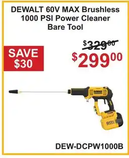 Atlas Tools & Machinery DEWALT 60V MAX Brushless 1000 PSI Power Cleaner offer