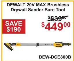 Atlas Tools & Machinery DEWALT 20V MAX Brushless Drywall Sander Bare Tool offer