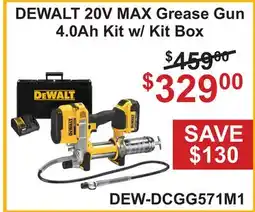 Atlas Tools & Machinery DEWALT 20V MAX Grease Gun 4.0Ah Kit w/Kit Box offer
