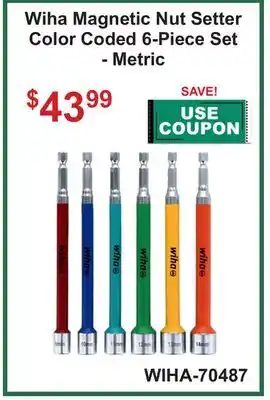 Atlas Tools & Machinery Wiha Magnetic Nut Setter Color Coded 6-Piece Set-Metric offer
