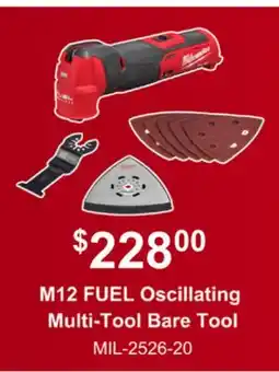 Atlas Tools & Machinery Milwaukee M12 FUEL Oscillating Multi-Tool Bare Tool offer
