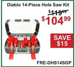 Atlas Tools & Machinery Diablo 14-Piece Hole Saw Kit offer