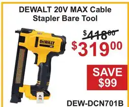 Atlas Tools & Machinery DEWALT 20V MAX Cable Stapler Bare Tool offer
