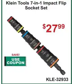 Atlas Tools & Machinery Klein Tools 7-in-1 Impact Flip Socket Set offer