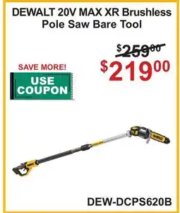 Atlas Tools & Machinery DEWALT 20V MAX XR Brushless Pole Saw Bare Tool offer
