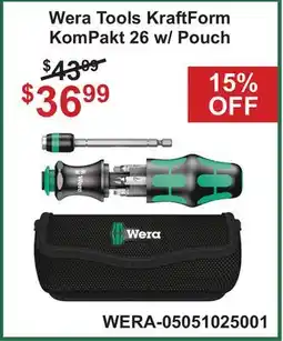 Atlas Tools & Machinery Wera Tools KraftForm KomPakt 26 w/ Pouch offer
