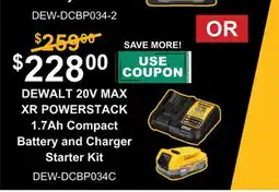 Atlas Tools & Machinery DEWALT 20V MAX XR POWERSTACK 1.7Ah Compact Battery and Charger Starter Kit offer