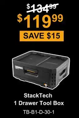 Atlas Tools & Machinery Toughbuilt StackTech 1 Drawer Tool Box offer