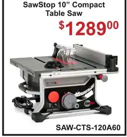Atlas Tools & Machinery SawStop 10 Compact Table Saw offer