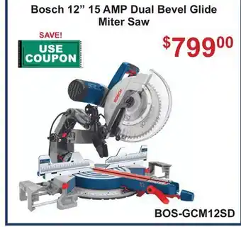 Atlas Tools & Machinery Bosch 12 15 AMP Dual Bevel Glide Miter Saw offer