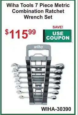 Atlas Tools & Machinery Wiha Tools 7 Piece Metric Combination Ratchet Wrench Set offer