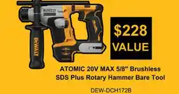 Atlas Tools & Machinery DEWALT ATOMIC 20V MAX 5/8 Brushless SDS Plus Rotary Hammer Bare Tool offer
