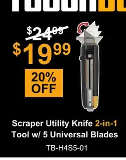 Atlas Tools & Machinery ToughBuilt Scraper Utility Knife 2-in-1 Tool W/5 Universal Blades offer
