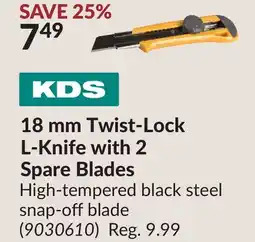 Princess Auto 18 mm Twist-Lock L-Knife with 2 Spare Blades offer
